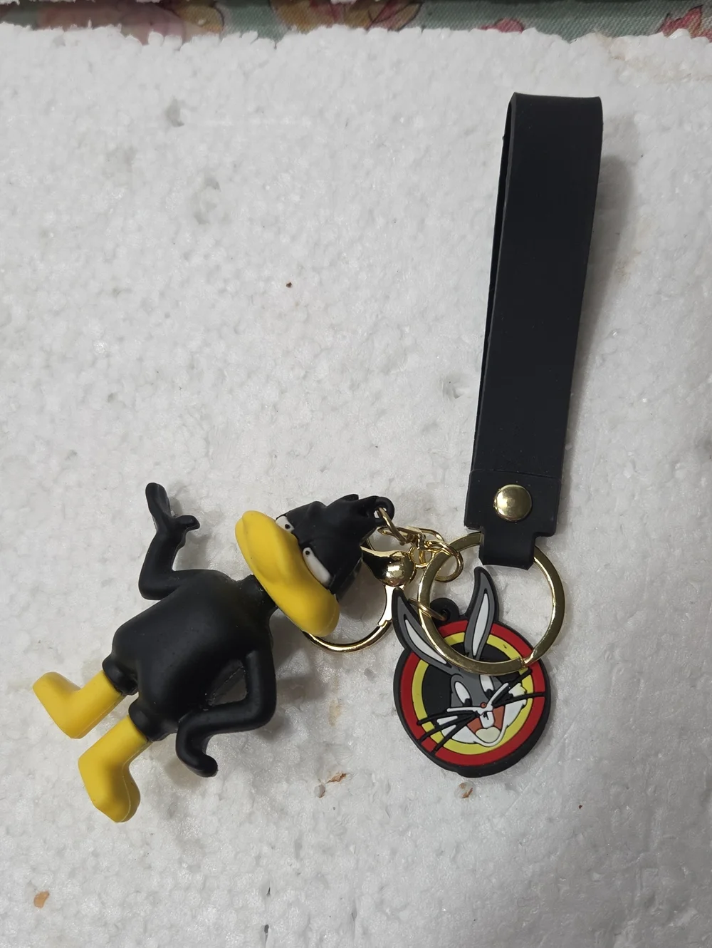 Looney Toons Duffy Duck Cartoon  Keychain with Bunny Charm